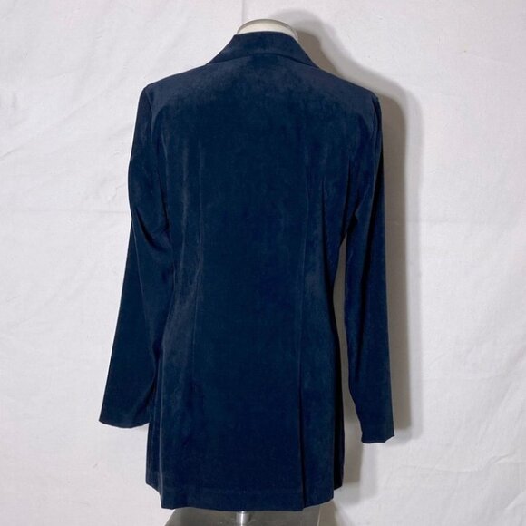 Vintage Amoretti Black 3 Toggle Long Blazer with Shoulder Pads M - Picture 5 of 13